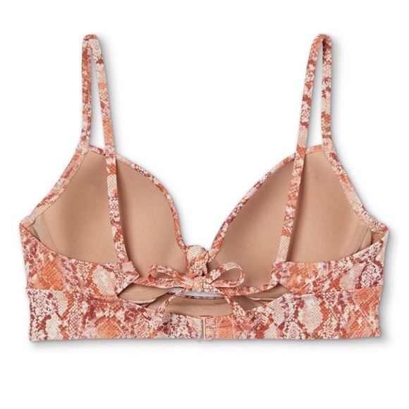 NWT Shade & Shore Shimmery Snake Skin Print Brown and Tan Bikini Set - Picture 7 of 13